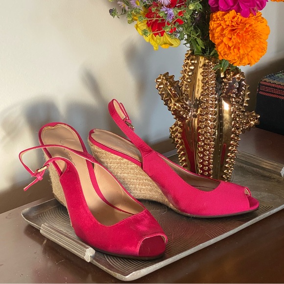 Via Spiga pink sling back espadrilles with a peep toe - Picture 1 of 6